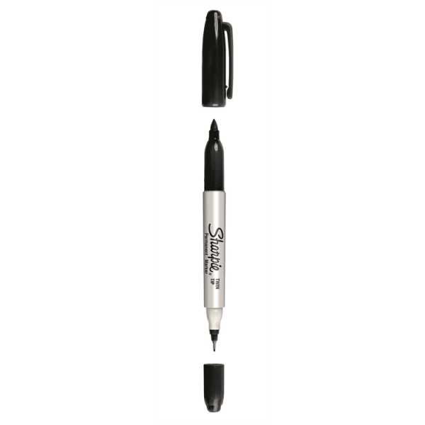 Huopakynä Sharpie Twin Tip musta EF+F
