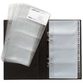 Käyntikorttirengaskansio aakkoset musta