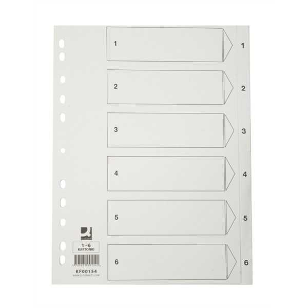 Hakemisto Q-ConnectA4 1-6 kartonki valk