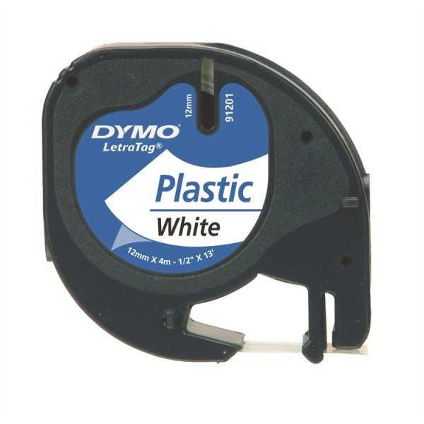 Teippi Dymo Letratag91221 12mm valk/mu