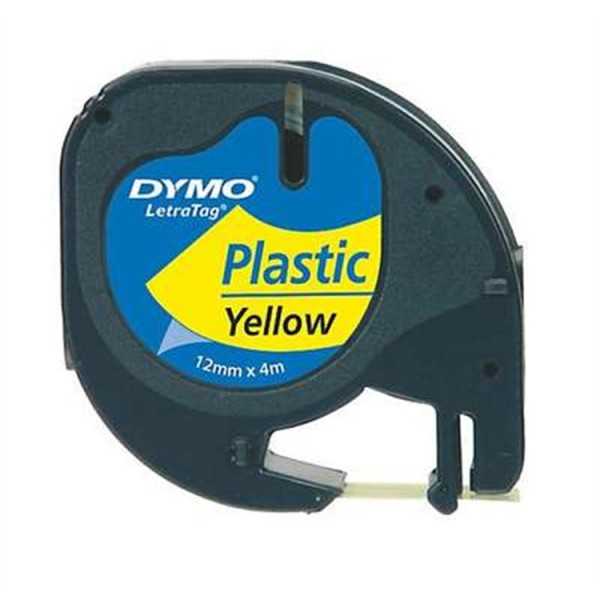 Teippi Dymo Letratag91222 12mm kelt/mus