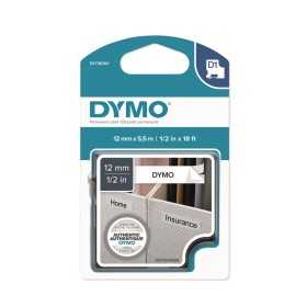 Tarrakasetti Dymo D1poly 12mm valk/mus
