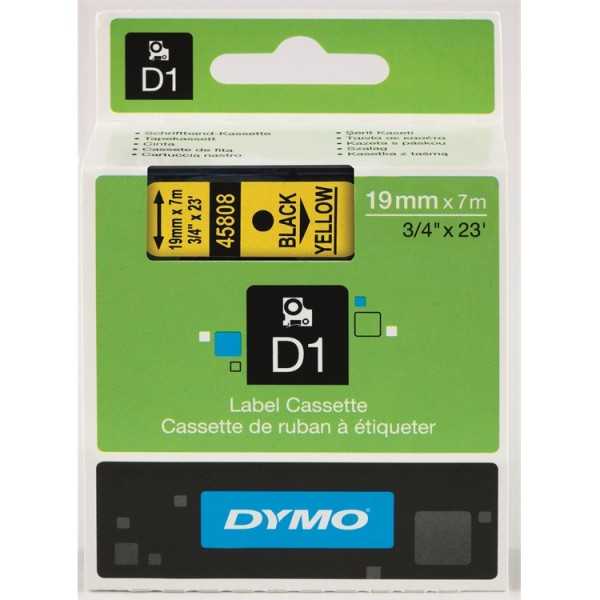 Tarrakasetti Dymo 45808 19mm kel/musta