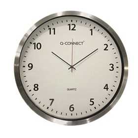 Seinäkello Q-Connect60 cm hopea