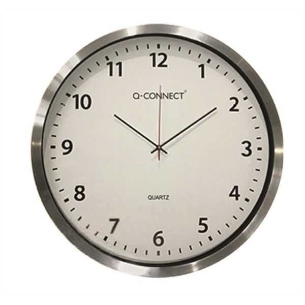 Seinäkello Q-Connect60 cm hopea