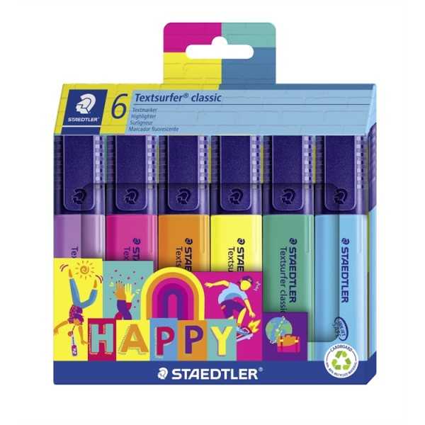 Korostuskynä Textsurfer Happy 6 kpl