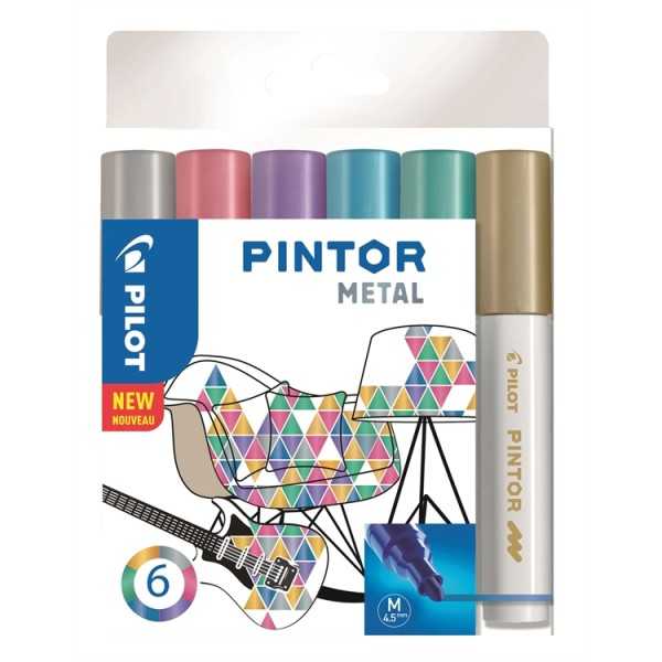 Maalikynä Pilot Pintor M metallimix / 6