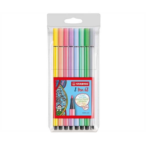 Kuitukärkikynä STABILO Pen 68 pastelli/8