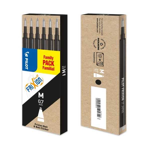 Säiliö Pilot Frixion0.7/6 säiliötä musta