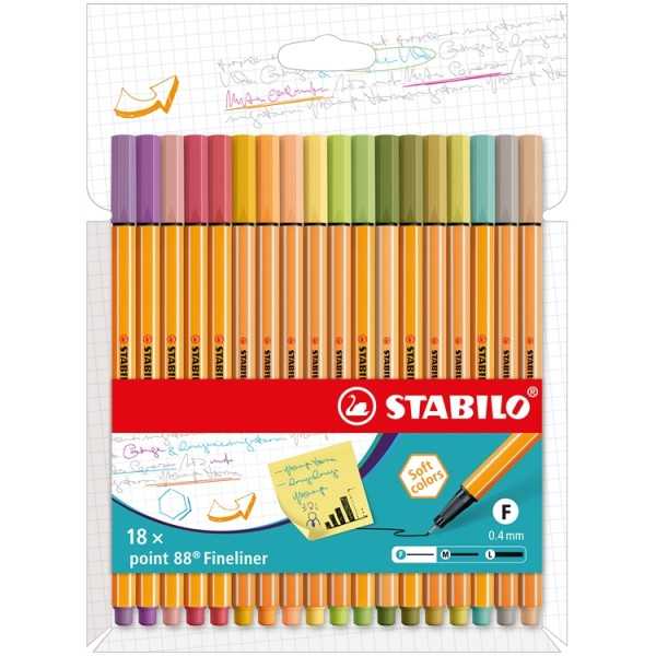 Kuitukärkikynä STABILO point88 soft /18
