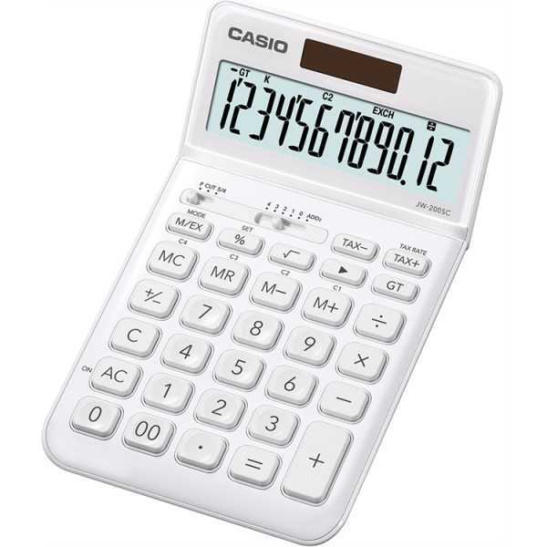Pöytälaskin Casio JW-200SC-WE valkoinen