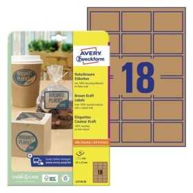 Etiketti Avery ruskea neliö 62x42mm/450