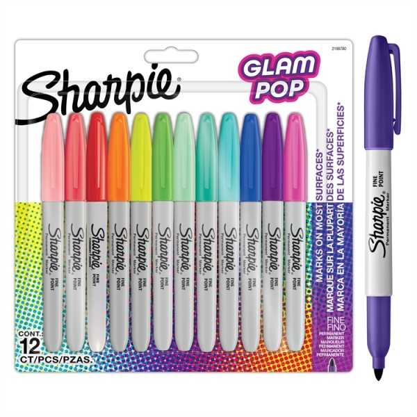 Merkkauskynä SharpieF Glam Pop blis /12