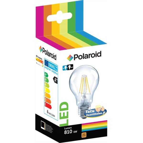 Lamppu Polaroid LEDfilament GLS 6W E27