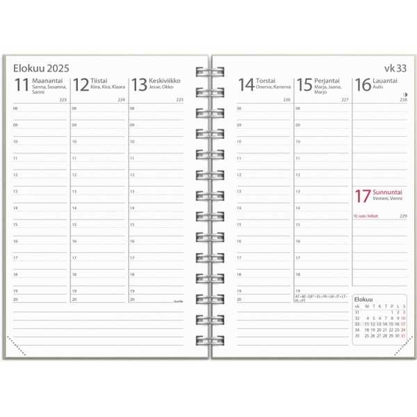Taskukalenteri Burde 2025 Exclusive tekstiili, beige