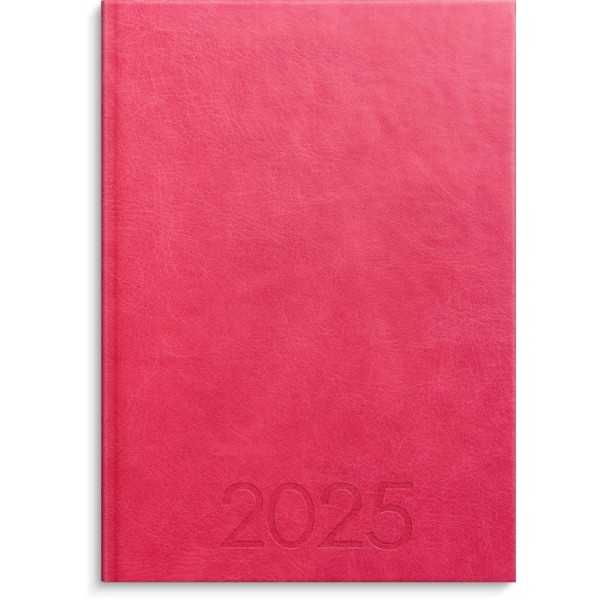 Vuosikalenteri Burde 2025 Tuntimuistio keinonahka, roosa