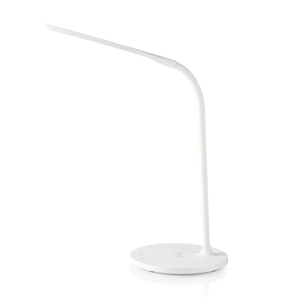 LED-pöytävalaisin langattomalla latauksella, valkoinen