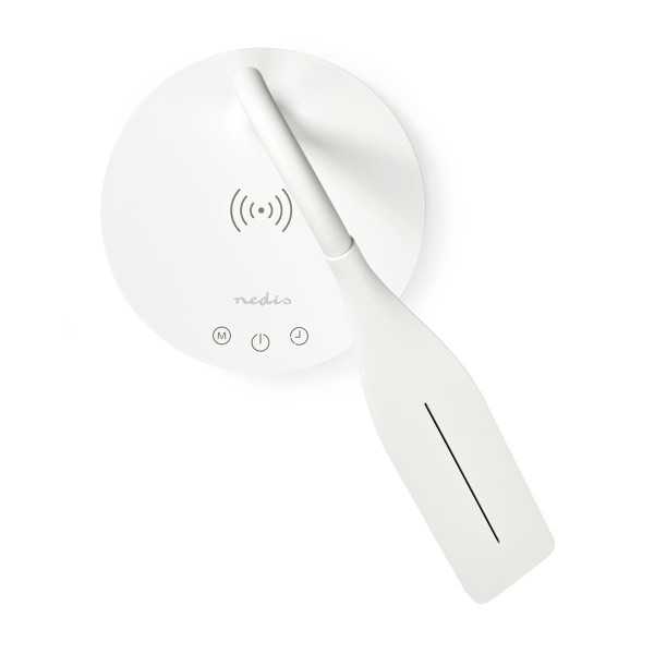 LED-pöytävalaisin langattomalla latauksella, valkoinen