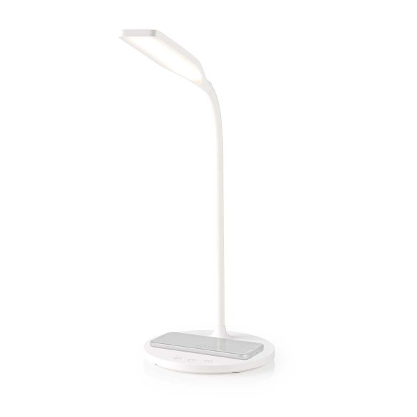 LED-pöytävalaisin langattomalla latauksella, valkoinen
