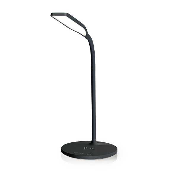 LED-pöytävalaisin langattomalla latauksella, musta