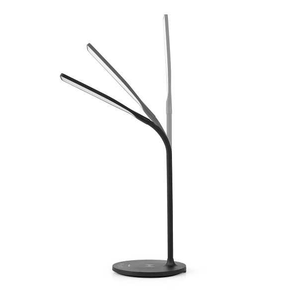 LED-pöytävalaisin langattomalla latauksella, musta
