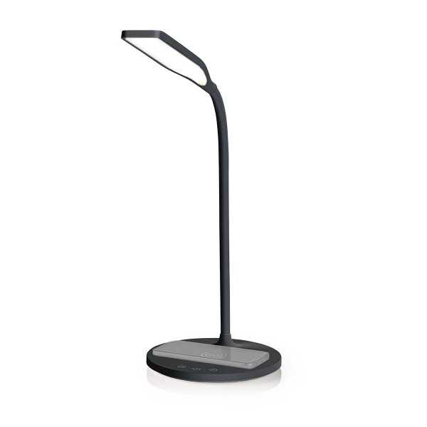 LED-pöytävalaisin langattomalla latauksella, musta