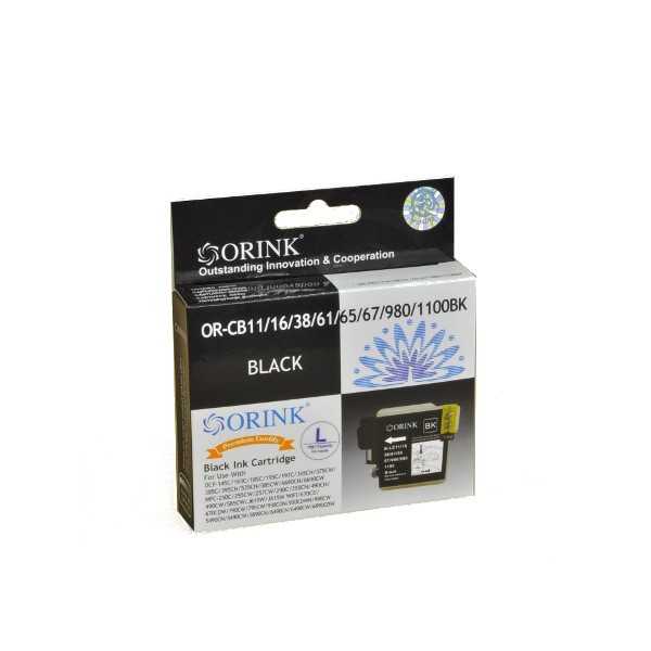 ORINK Tusz LC985/110BK do drukarek Brother DCP / 365CN / MFC250C / DCP J125 / J315W / MFC J265W , musta 28 ml