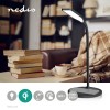 LED-pöytävalaisin langattomalla latauksella, musta