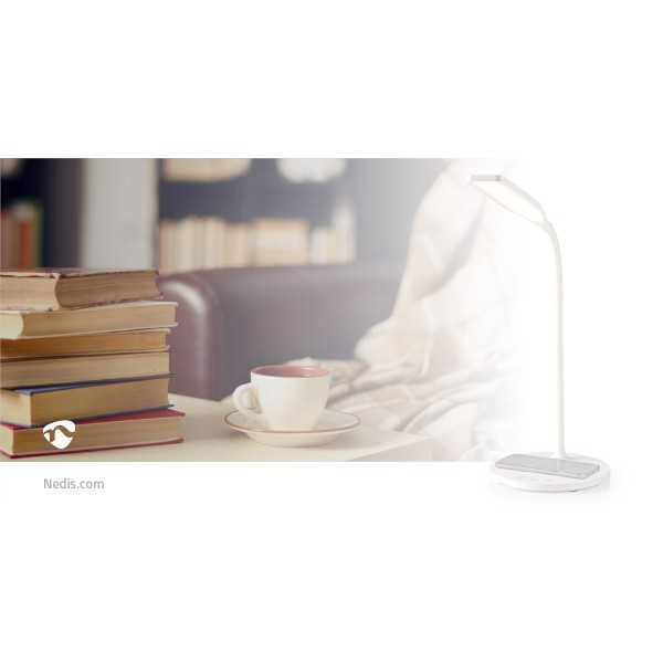 LED-pöytävalaisin langattomalla latauksella, valkoinen