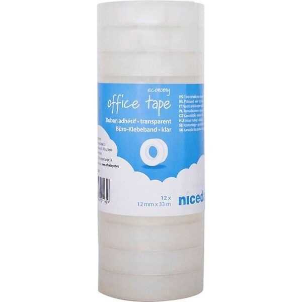 Niceday kirkas 12 mm x 33 m teippi, 12 rll / pakkaus