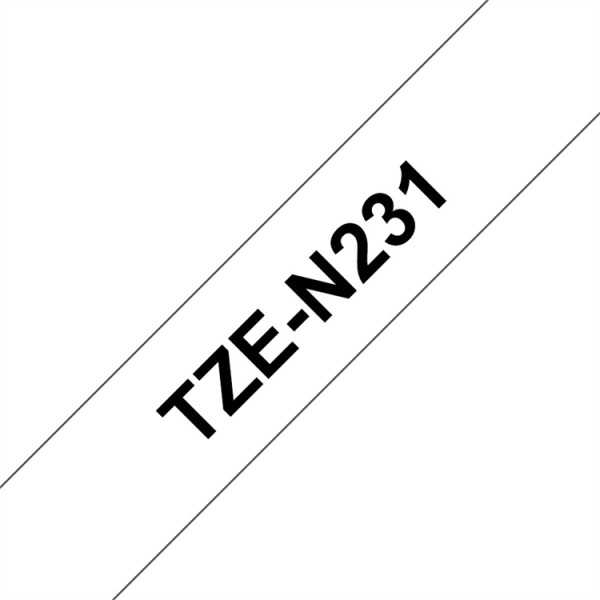 P-TOUCH 12MM TZE-N231 MUSTA/VALK EI LAM.