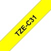 P-TOUCH 12MM TZE-C31MUSTA/NEONKELTAINEN