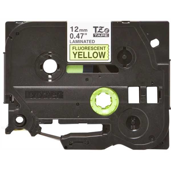 P-TOUCH 12MM TZE-C31MUSTA/NEONKELTAINEN
