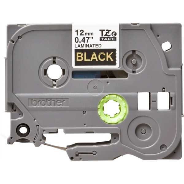 P-TOUCH 12MM TZE-334KULTA/MUSTA