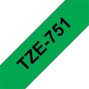 P-TOUCH 24MM TZE-751MUSTA/VIHREÄ