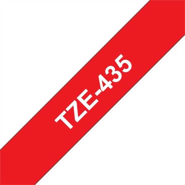 P-TOUCH 12MM TZE-435VALKOINEN/PUNAINEN