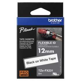 P-TOUCH 12MM TZE-FX231 MUSTA/VALK FLEXI