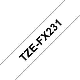 P-TOUCH 12MM TZE-FX231 MUSTA/VALK FLEXI