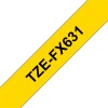 P-TOUCH 12MM TZE-FX631 MUSTA/KELT. FLEXI