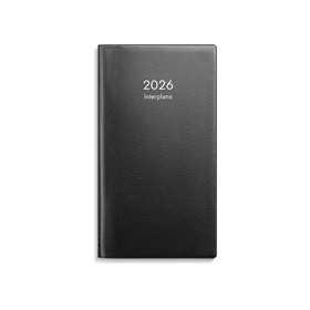 Kalenteri 2026 Interplano musta muovikansi (kaksikielinen)