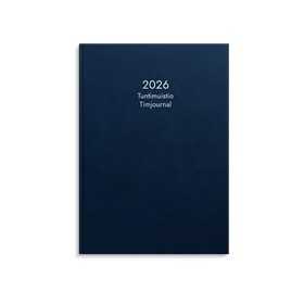 Kalenteri 2026 Tuntimuistio sininen keinonahkakansi sidottu