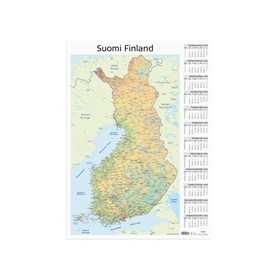Kalenteri 2026 Seinälehti Suomen kartta