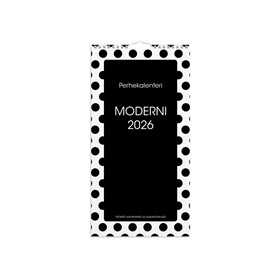 Perhekalenteri 2026 Moderni paperitaskulla