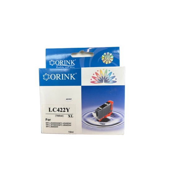 ORINK Tusz LC422XL Y do drukarek Brother MFC-J5340DW / MFC-J5345DW / MCF-J5740DW / MFC-J6540DW ,keltainen, 19 ml