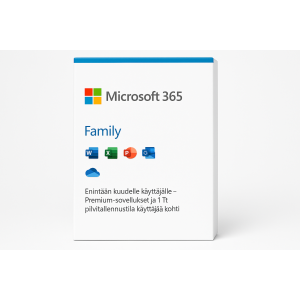 Microsoft 365 Family - 12 kk, ESD - sähköinen lisenssi