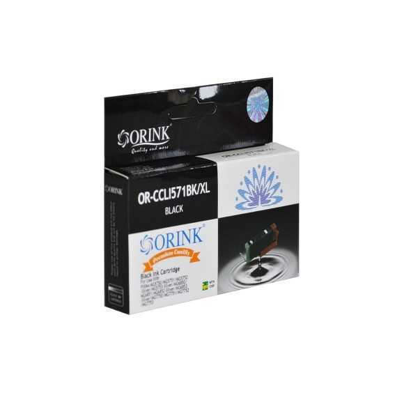 ORINK Tusz CLI571XLBK do drukarek Canon Pixma MG5750 / 6850 / 7750 / 7753 / CLI571 , musta , 12 ml
