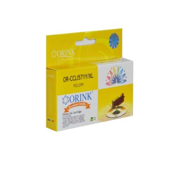 ORINK Tusz CLI571YXL do drukarek Canon Pixma MG5750 / MG6850 / MG7750 / CLI571Y , keltainen , 12 ml