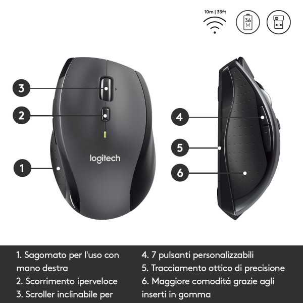 Logitech M705 - Mouse - right-handed - laser - wir