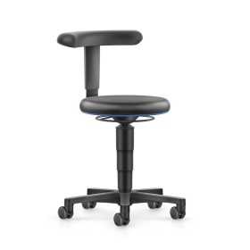 Stool työjakkara - säädettävä selkätuki, musta keinonahka