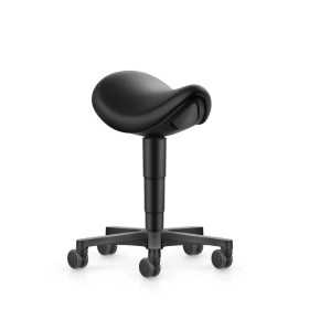 Stool satulatuoli, musta keinonahka